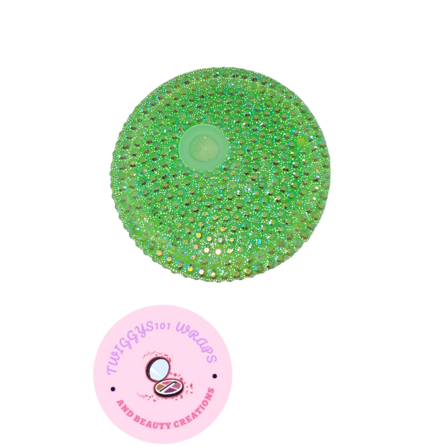 LIGHT GREEN BLING LID