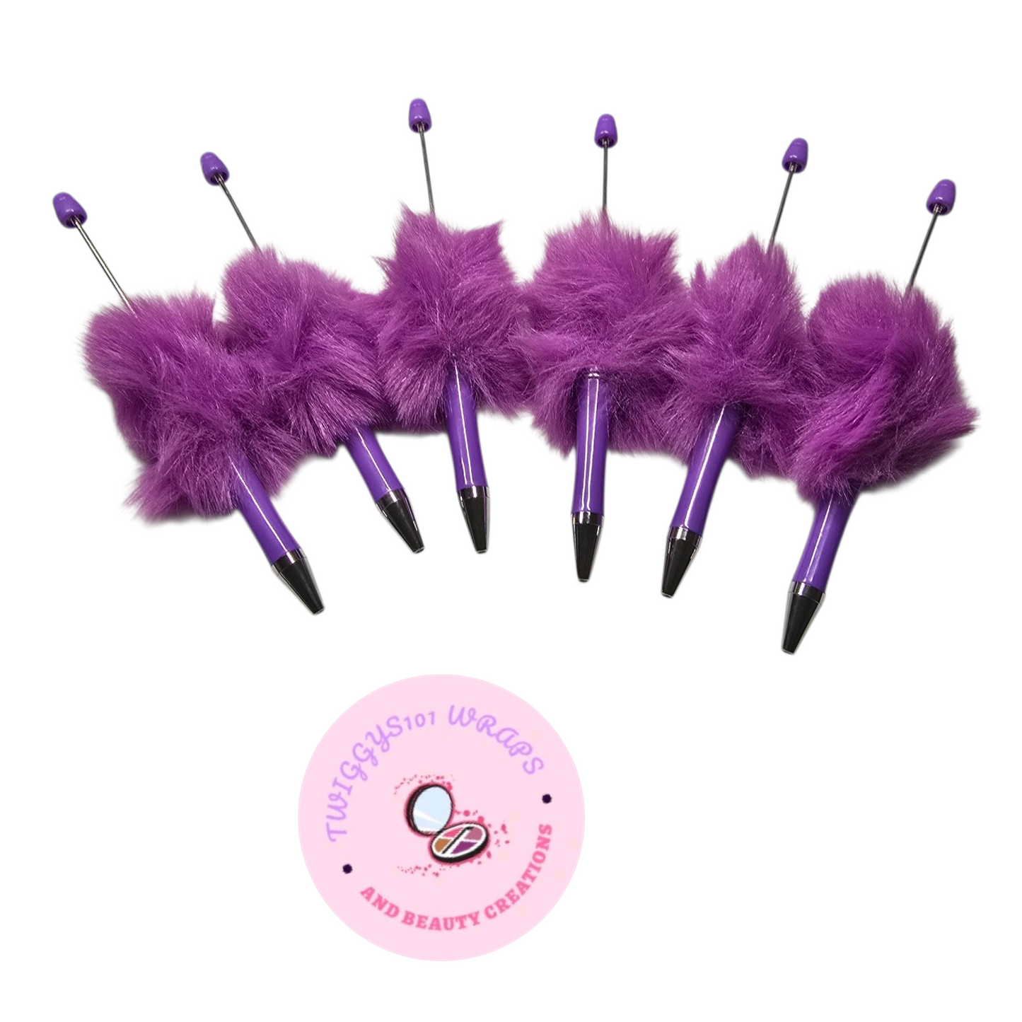 PURPLE FLUFFY PENS