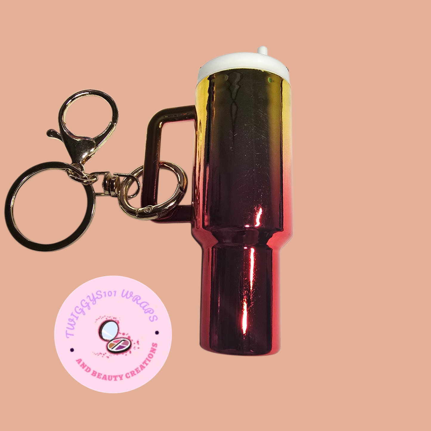 YELLOW AND RED SHIMMER MINI LIPSTICK TUMBLER