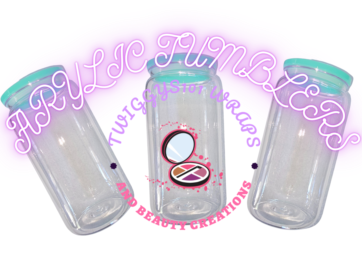 TEAL LID CLEAR LIBBY TUMBLER CUSTOMIZED TO ORDER