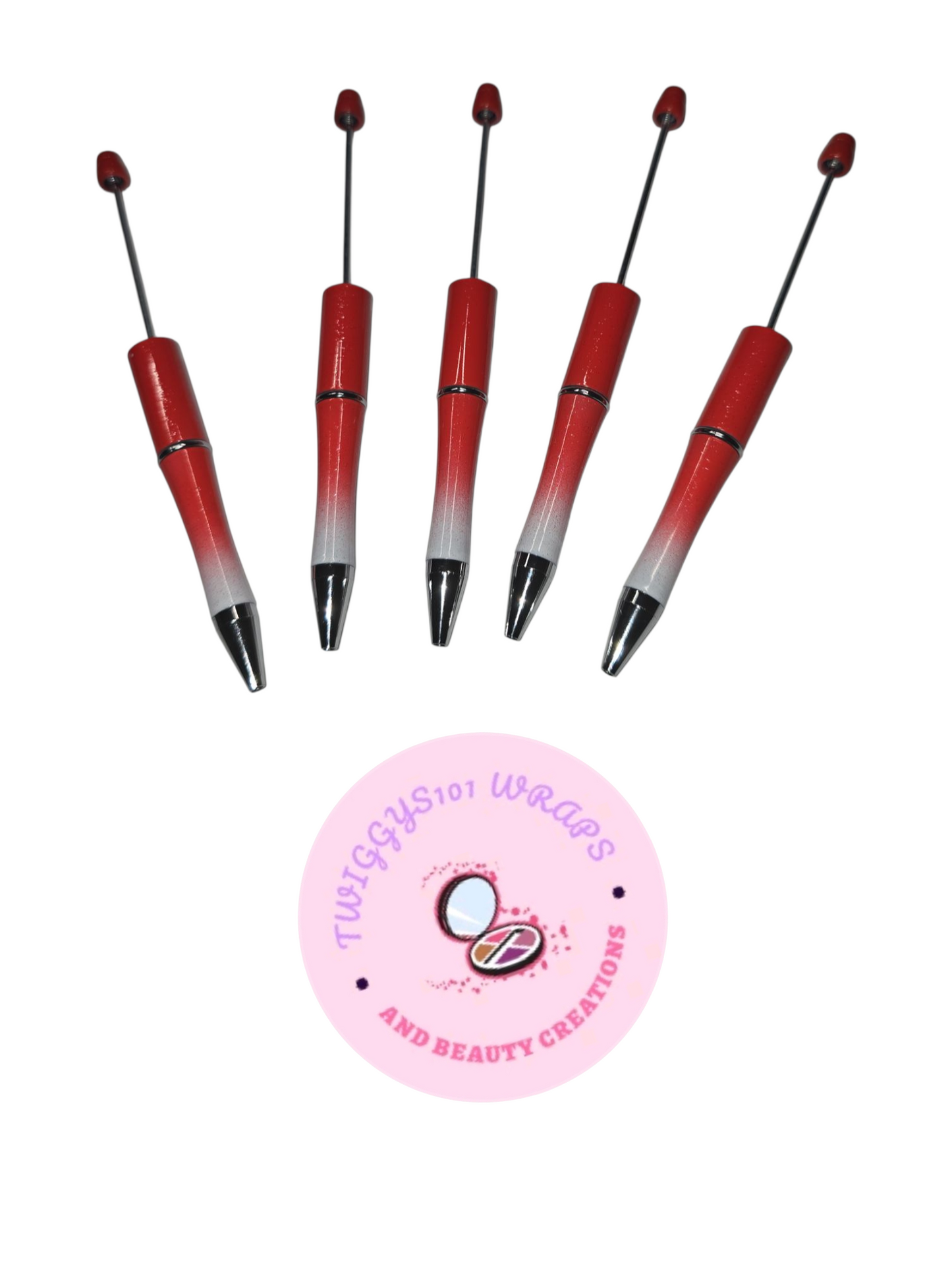 RED AND WHITE OMBRE BADABLE PENS