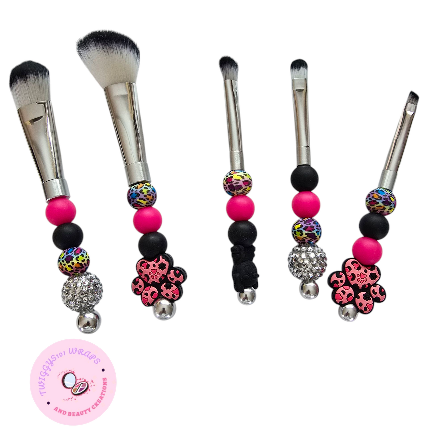 DOG PAW PRINT MAKEUP BRUSH SET