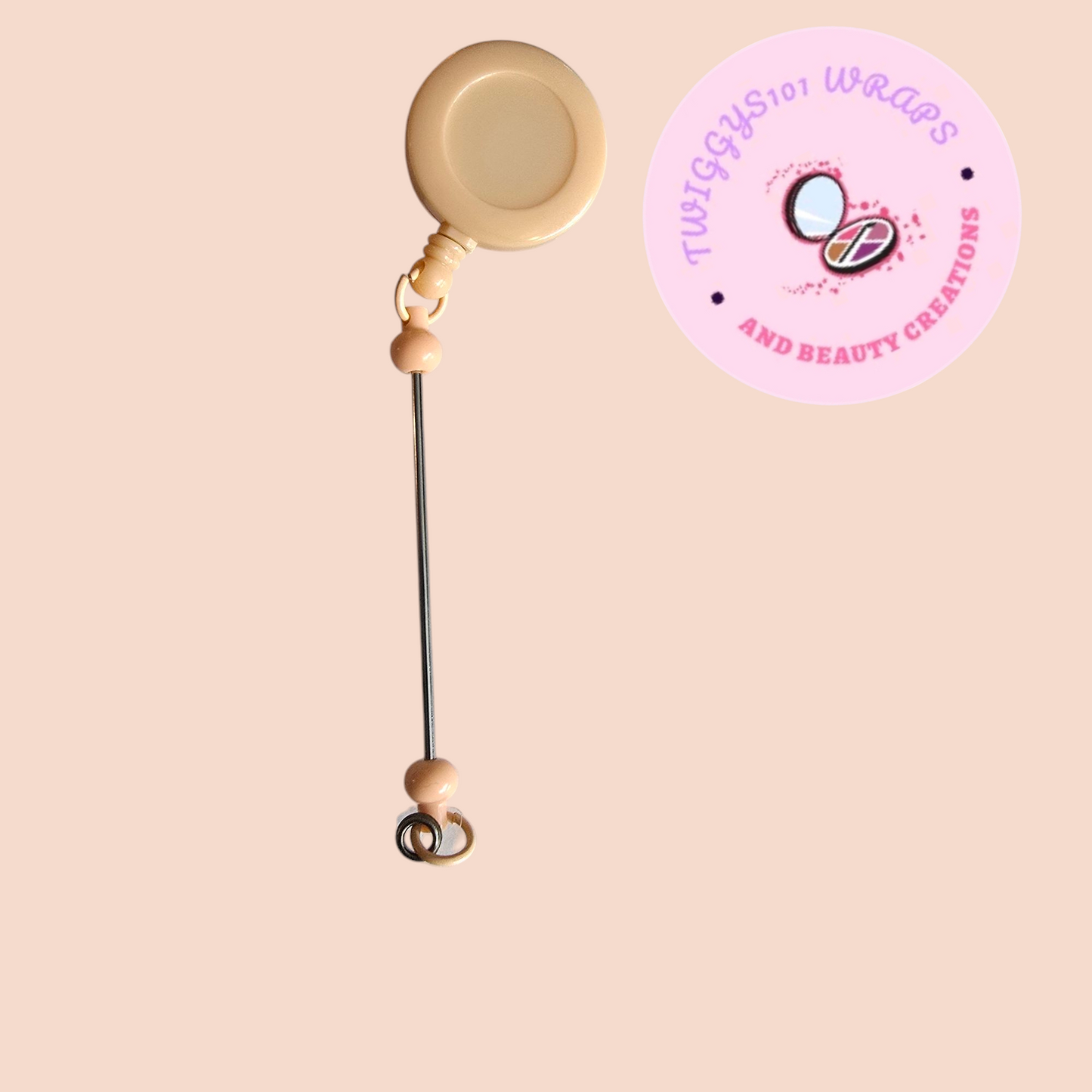 LIGHT CREAM BADGE REEL CUSTOMISED TO ORDER