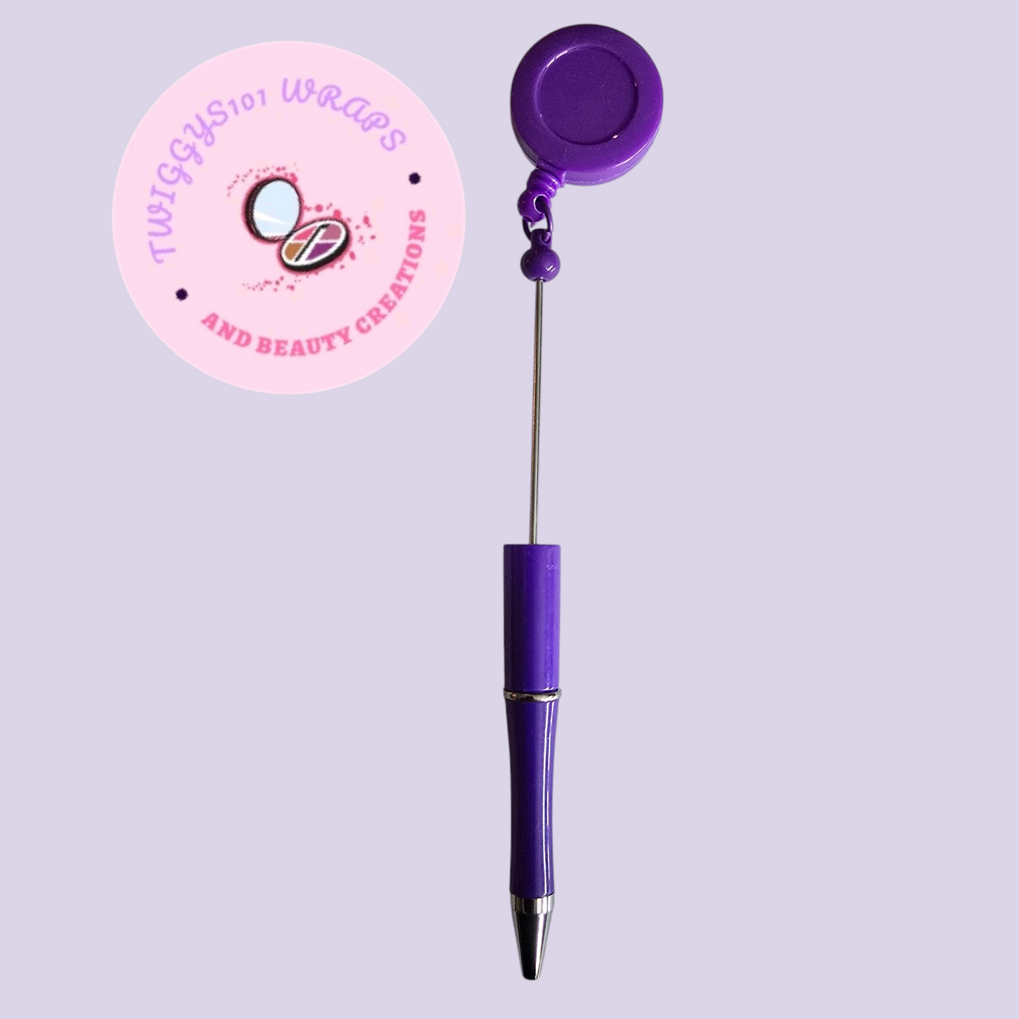 PURPLE CUSTOMISED BADGE REEL PEN