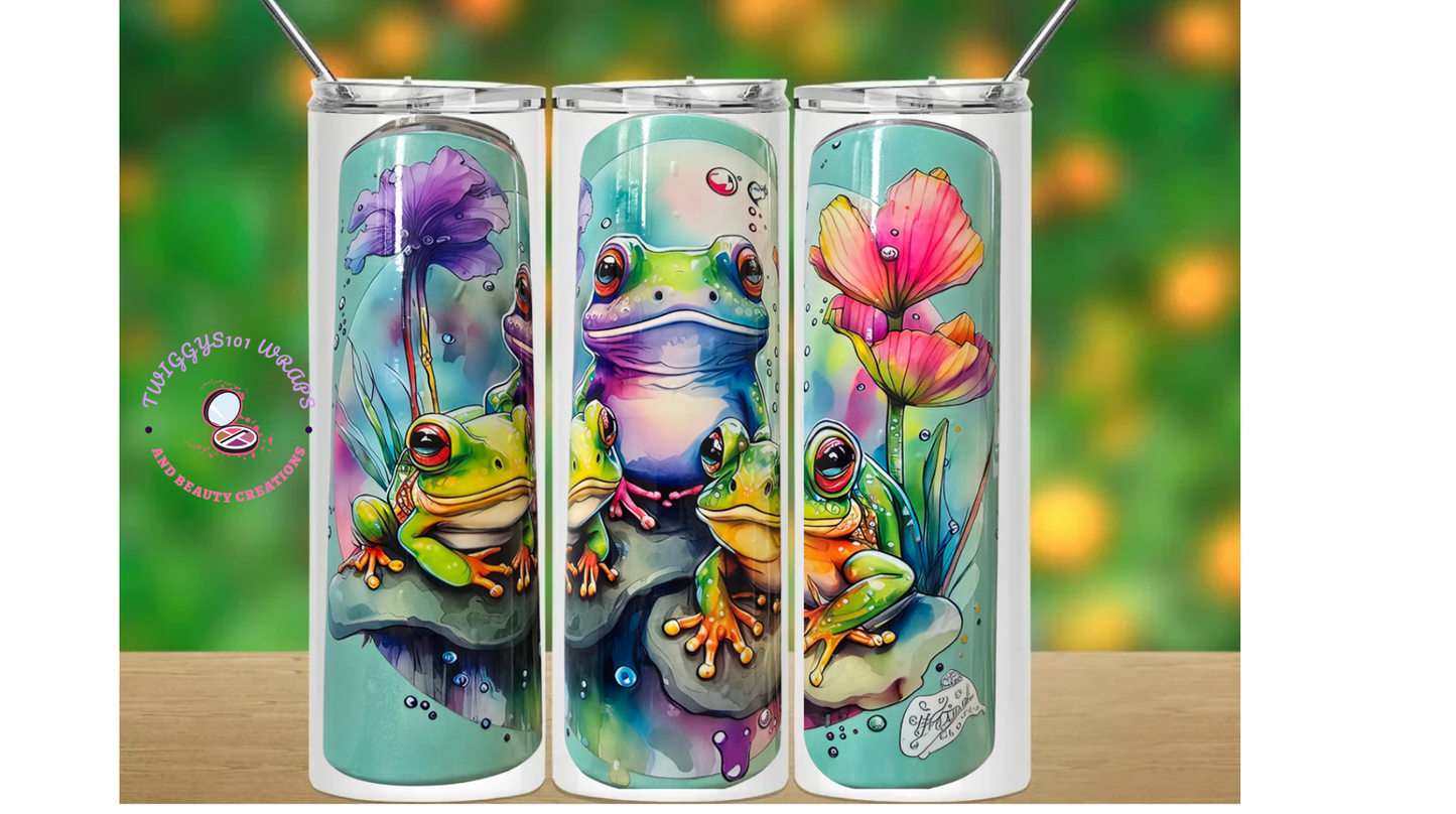 FROG GLITTER TEAL 20 OZ TUMBLER