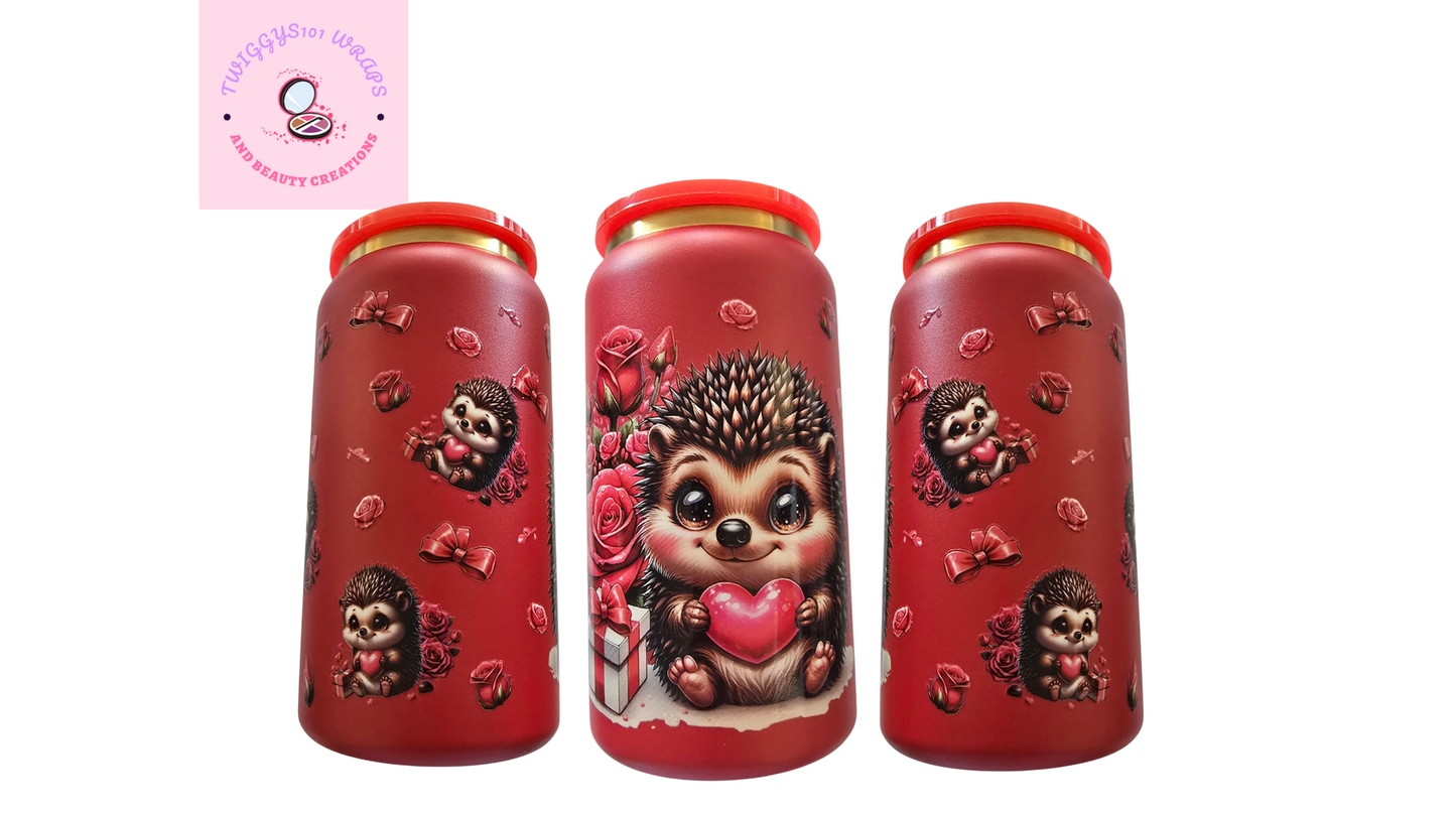 VALETINES DAY 16 OZ RED STAINLESS STEEL TUMBLER