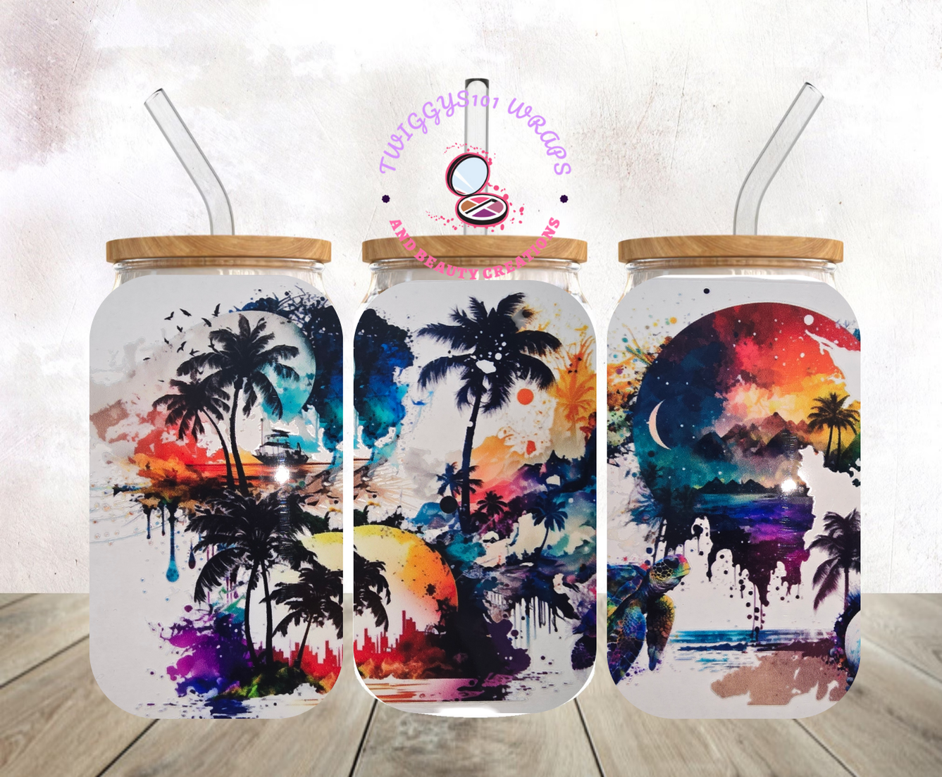 SUNSET TURTLE BEACH FROSTED TUMBLER