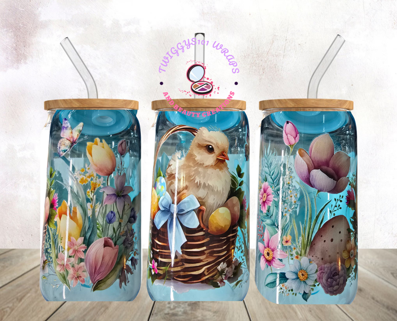 EASTER CHICK CLEAR BLUE TUMBLER