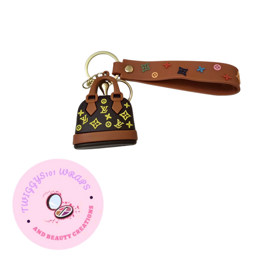 XL BROWN HANDLE BAG KEYCHAIN