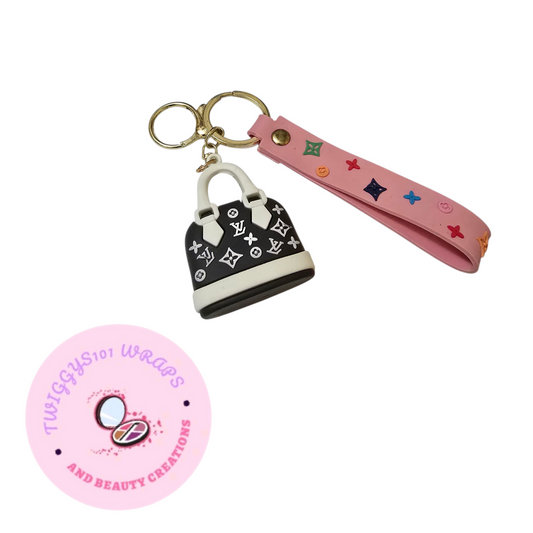 XL WHITE HANDLE BAG KEYCHAIN