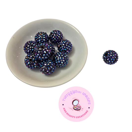 BLUE PURPLE RAINBOW RHINESTONE BEADS