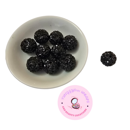 BLACK RHINESTONE BEADS