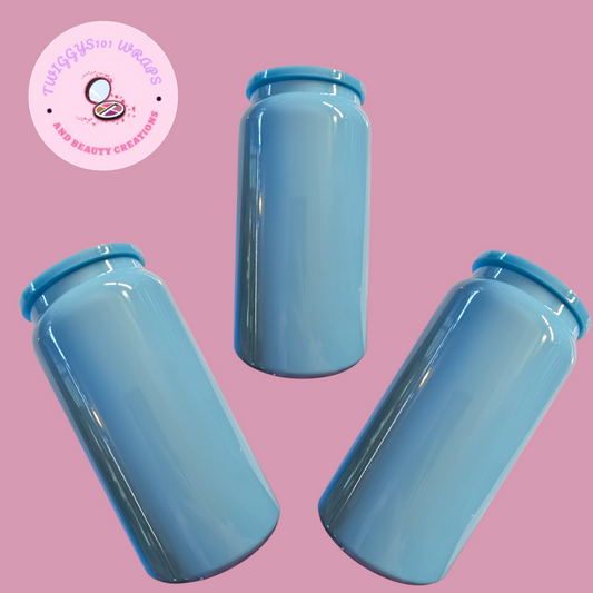 BABY BLUE STAINLESS STEAL TUMBLER 16OZ