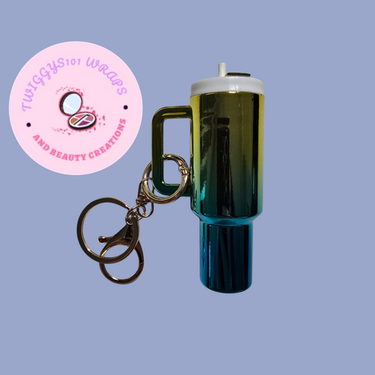 YELLOW AND BLUE SHIMMER MINI TUMBLER