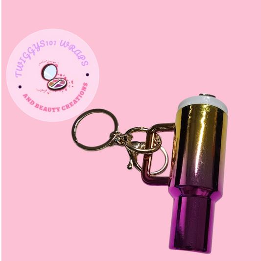 YELLOW TO PINK SHIMMER MINI TUMBLER LIP HOLDER