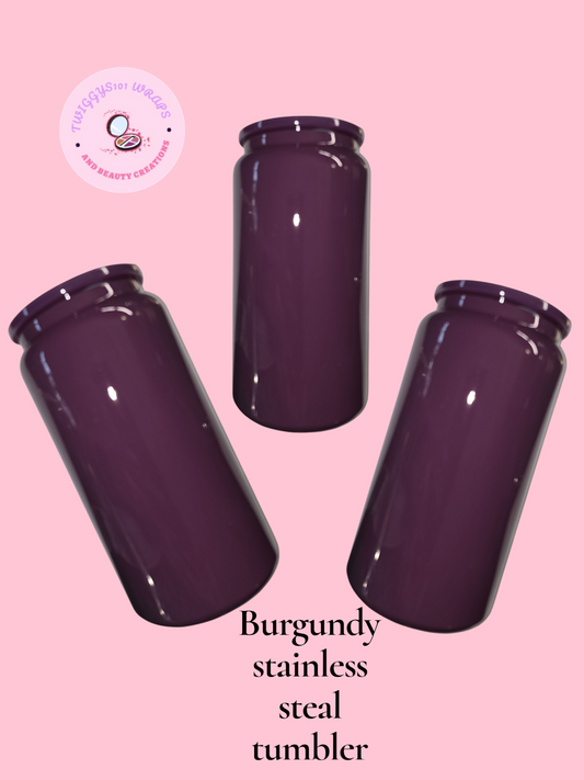 BURGUNDY STAINLESS STEAL TUMBLER