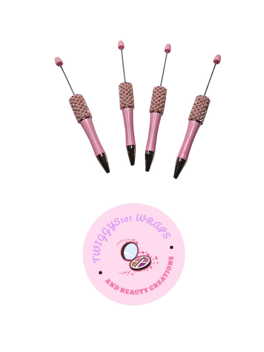 BEADABLE PEARL AND DIAMONDS PINK PENS
