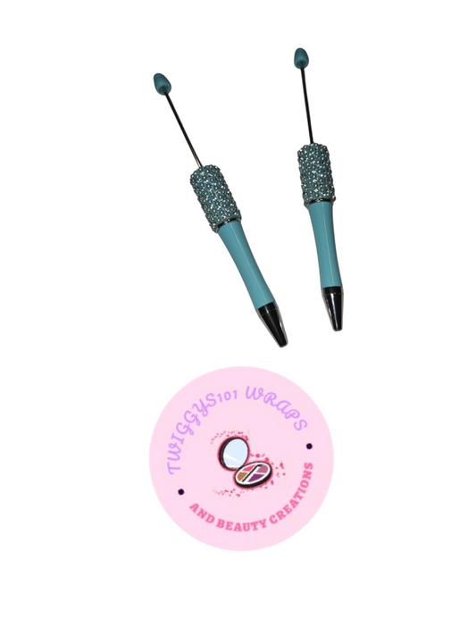 BLUE BEADABLE PEARL DIAMOND PENS