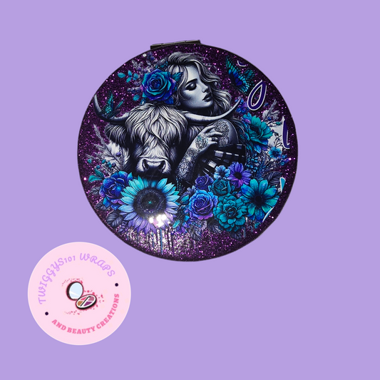 GLITTER TATTOO GIRL ADULT COMPACT MIRROR