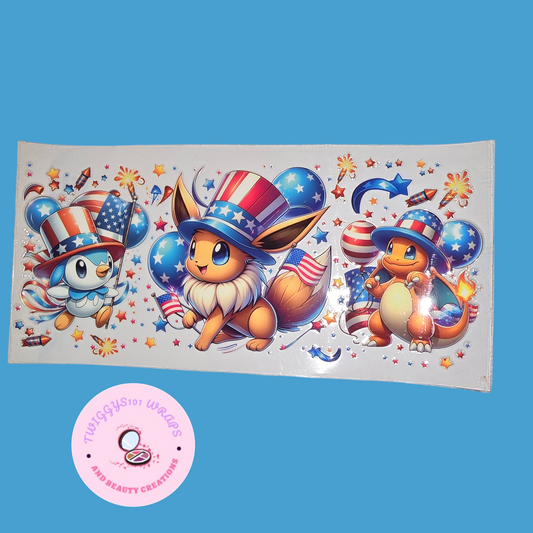 16 OZ 4TH OF  JULY POKEMON WRAP