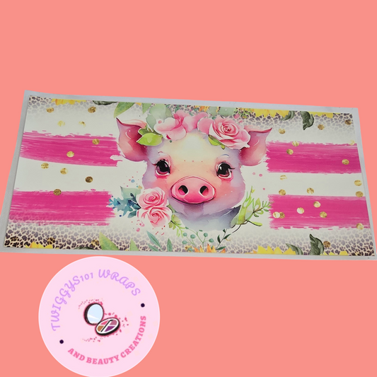 16 OZ ROSE PIG DESIGN WRAP