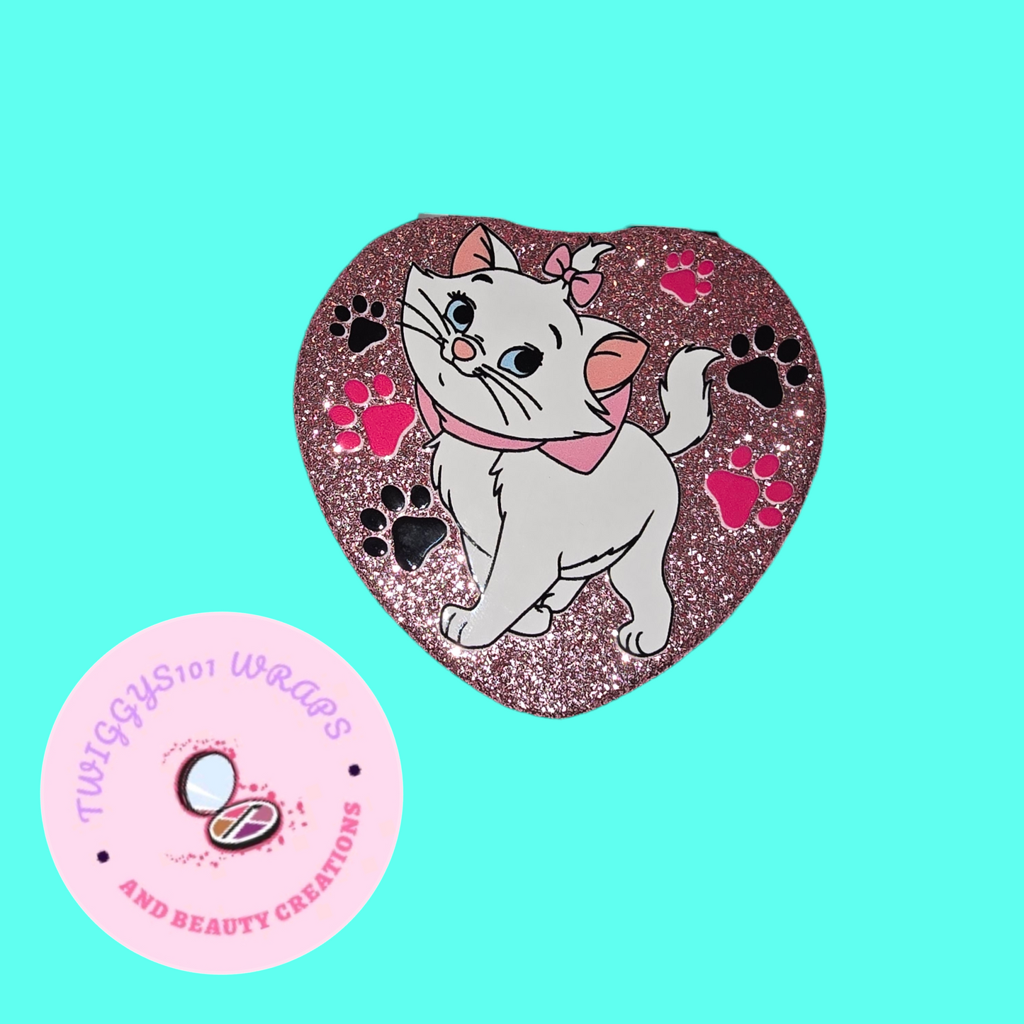 GLITTER CHILDREN'S CAT COMPACT MIRROR