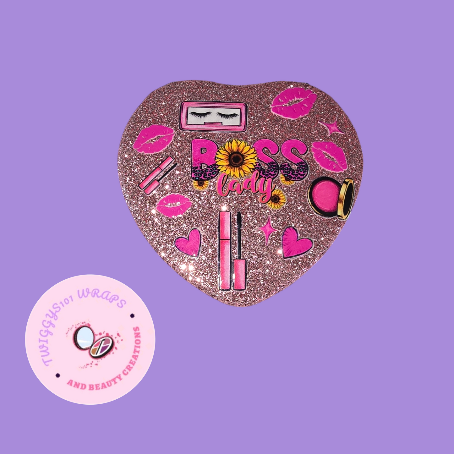 BOSS LADY HEART COMPACT MIRROR