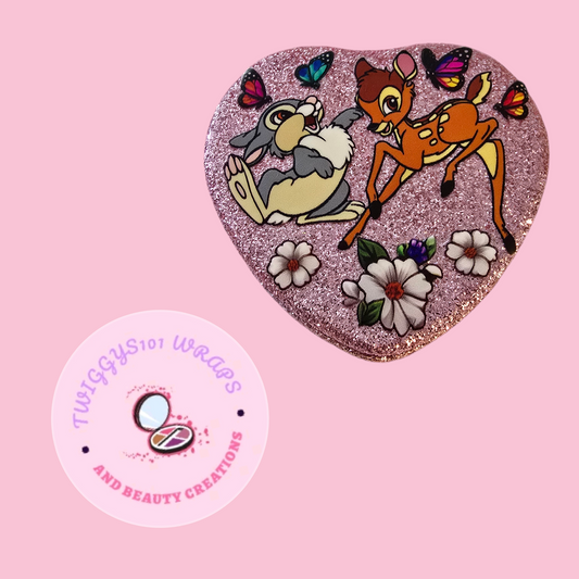 KIDS GLITTER PINK HEART BAMBI