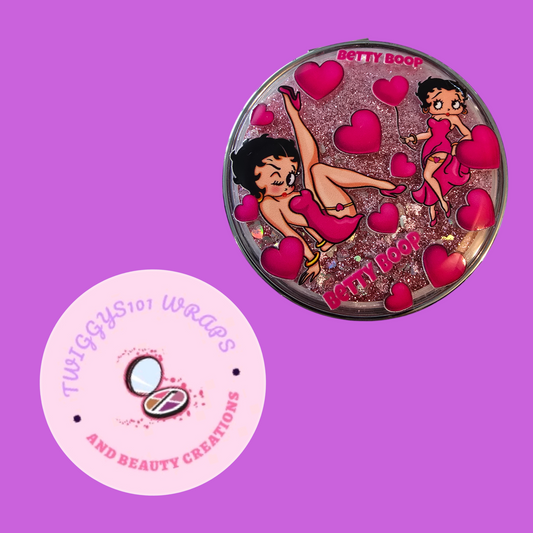 SNOWGLOBE PINK BETTY BOOP COMPACT MIRROR