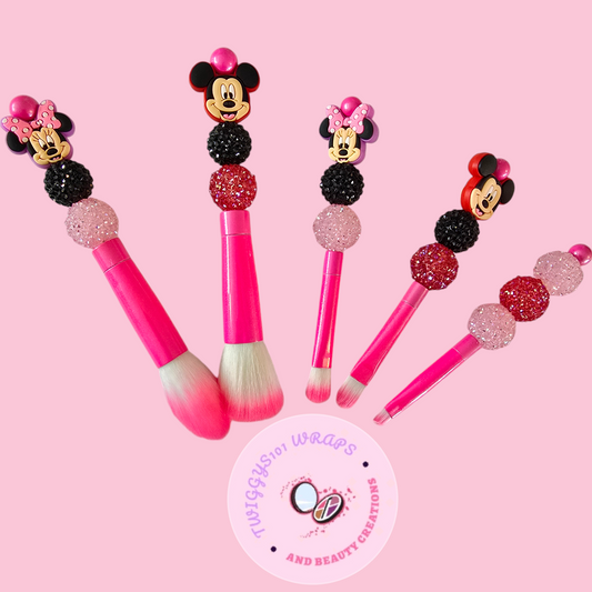 NEW ! BEADED MAKEUP DESIGN BRUSH SET