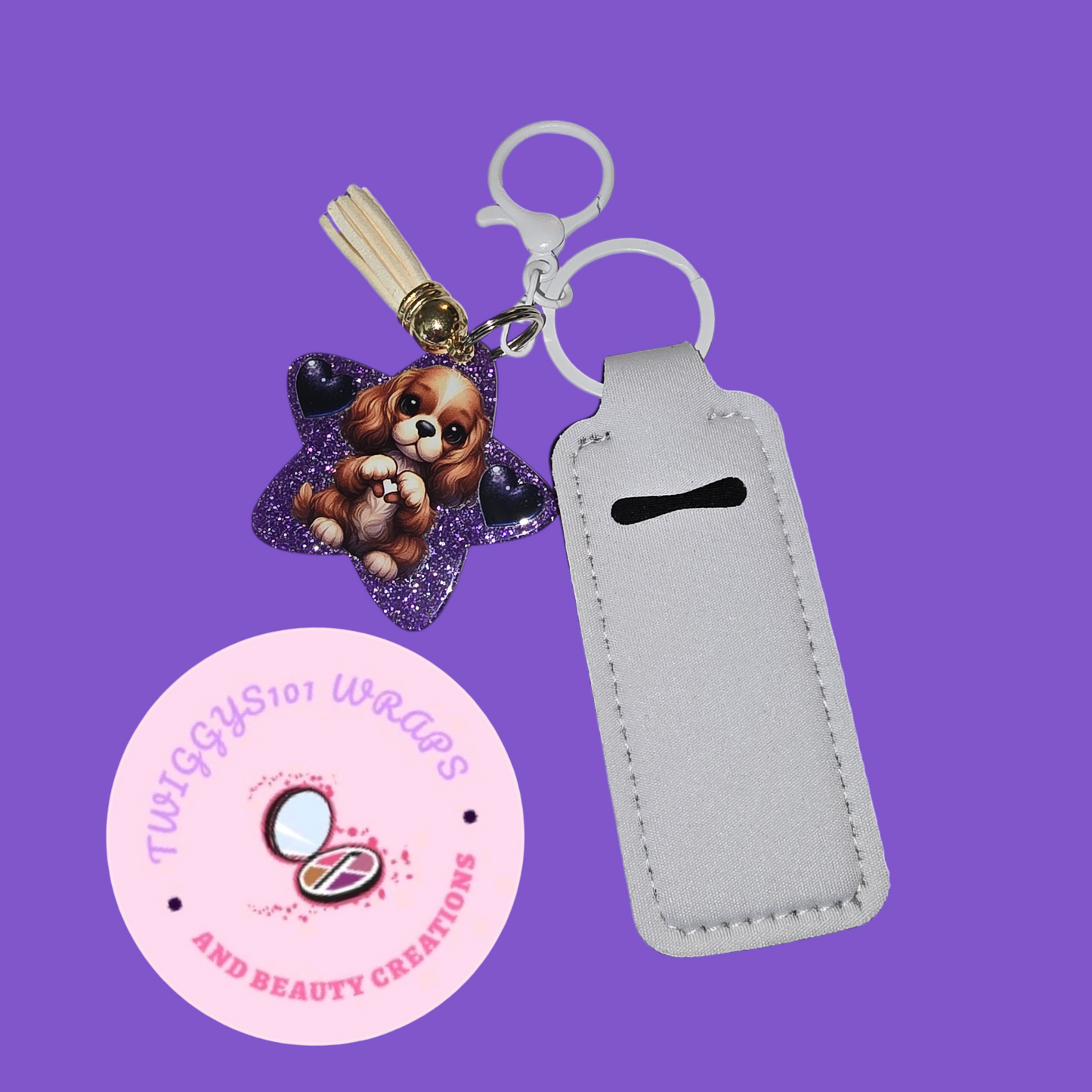 STAR DOG PURPLE LIPSTICK HOLDER KEYRING