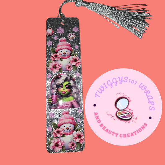 GIRL GRINCH PINK BOOKMARK