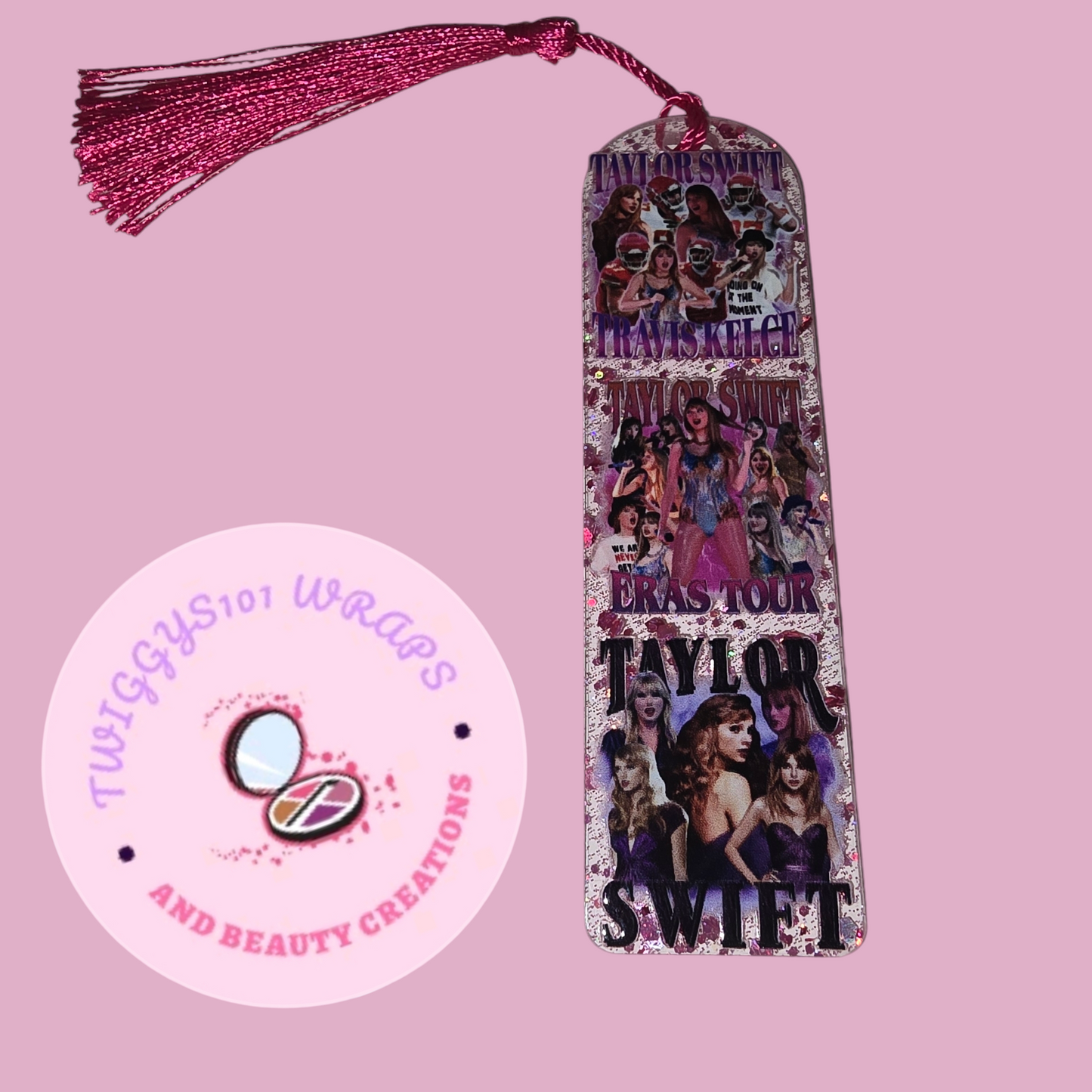 Taylor swift glitter bookmark