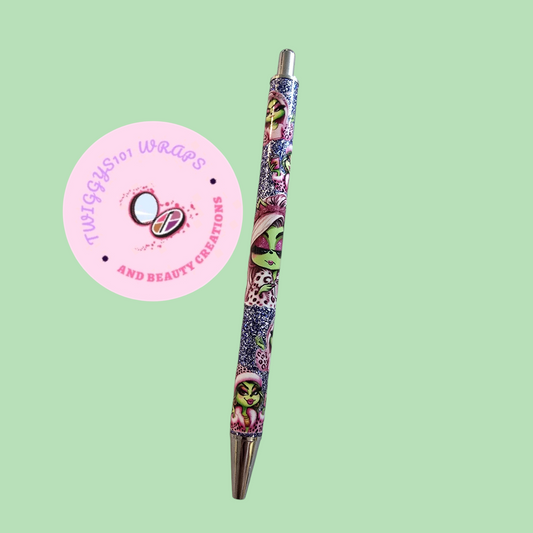 GRINCH GIRL GLITTER PEN