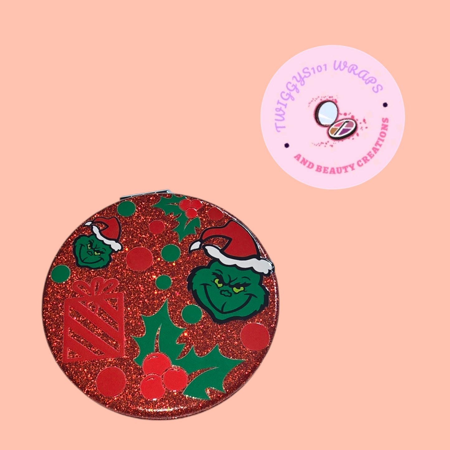 GRINCH GLITTER RED MIRROR