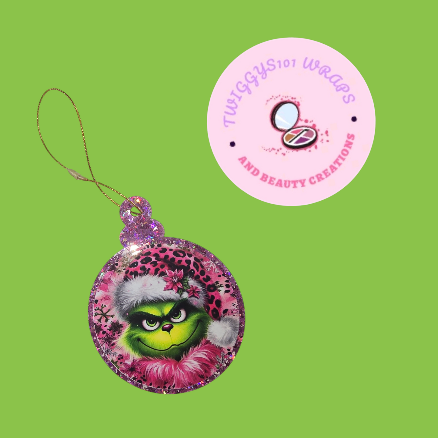 PINK GRINCH CHRISTMAS ORNAMENT