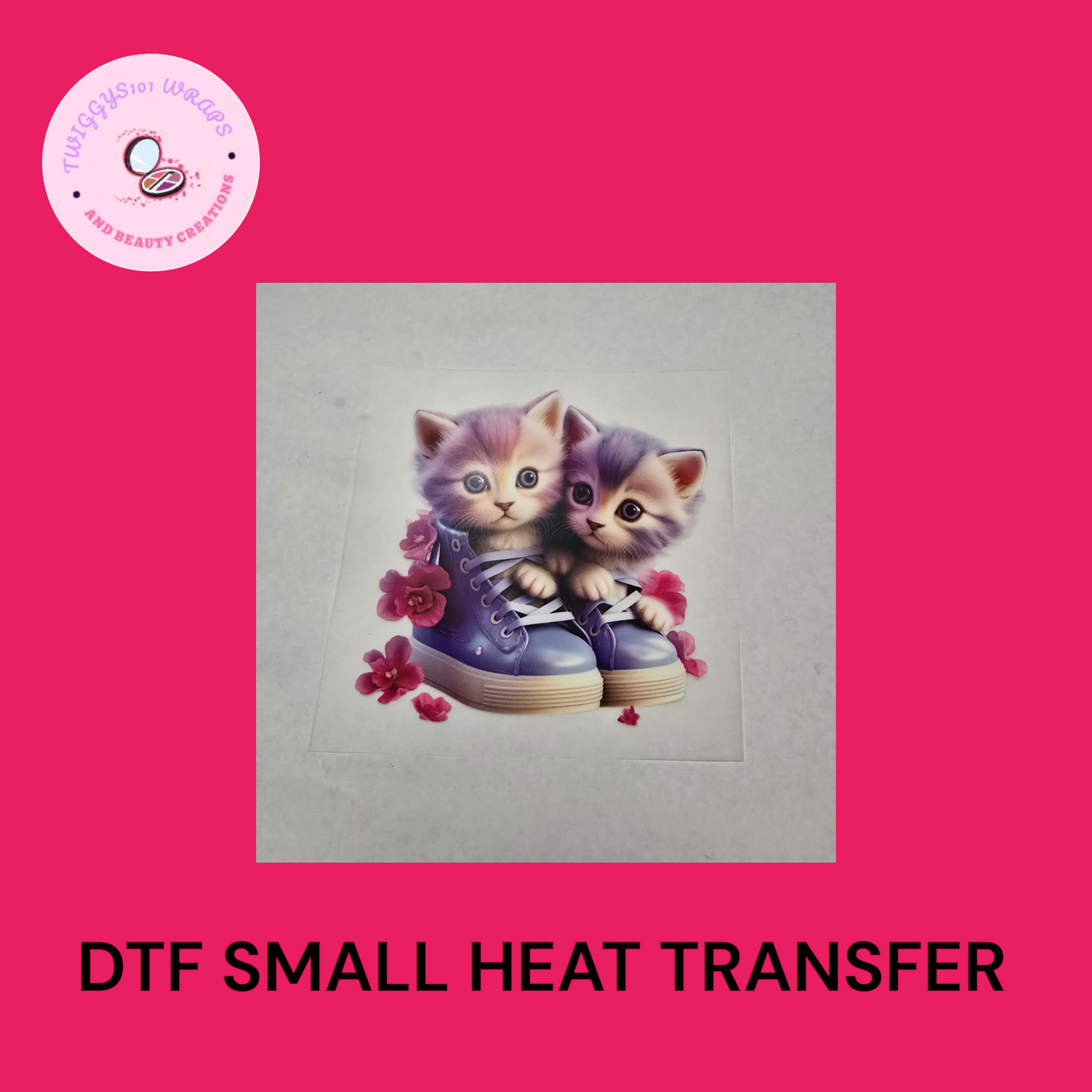 KITTENS IN SHOES SMALL HEAT TRANSFER DTF