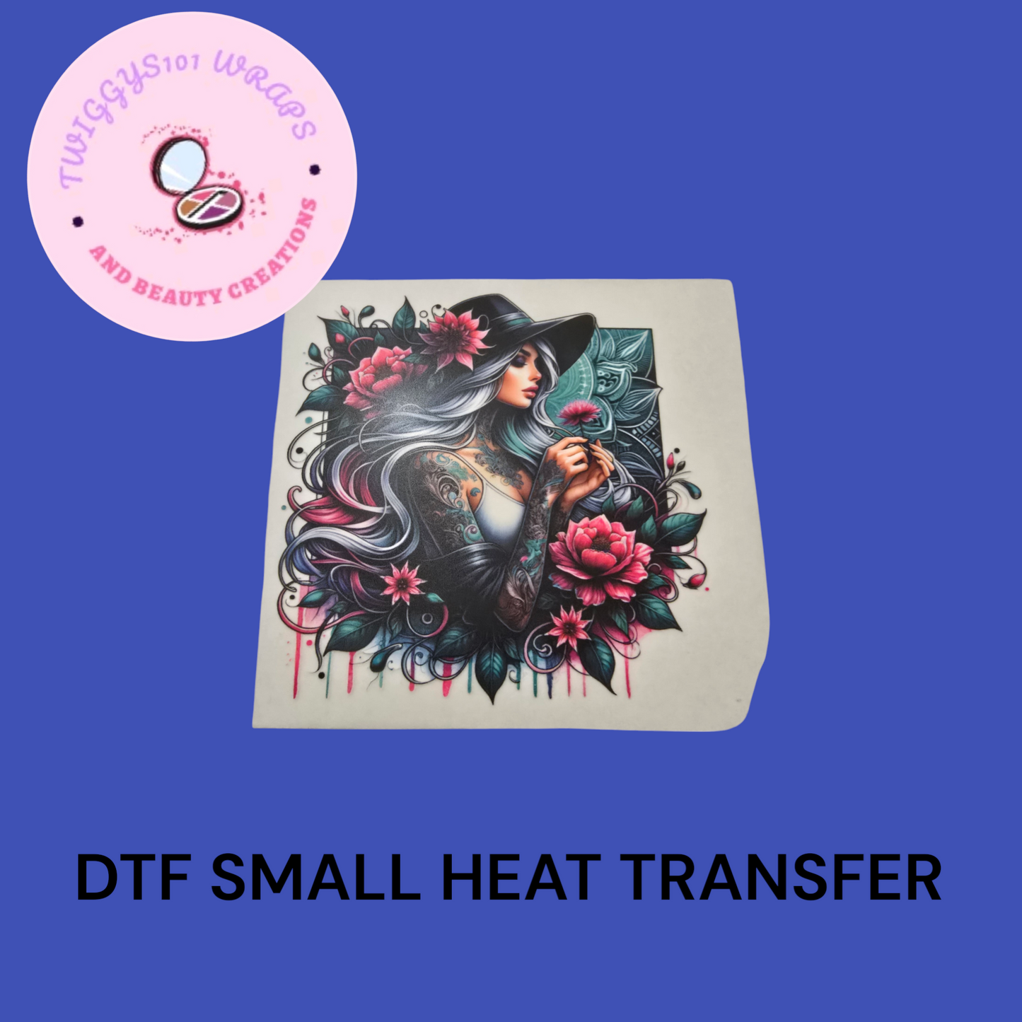 TATTOO GIRL HAT SMALL HEAT TRANSFER DTF