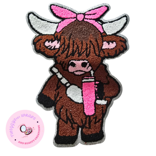 LARGE GLITTER COW PATCH