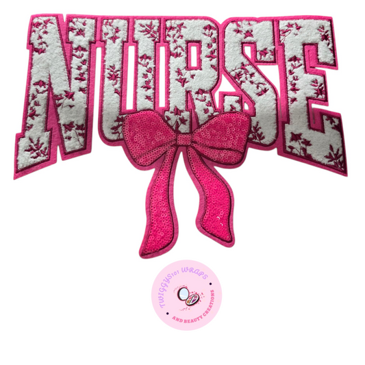 HOT PINK NURSE LARGE PATCH