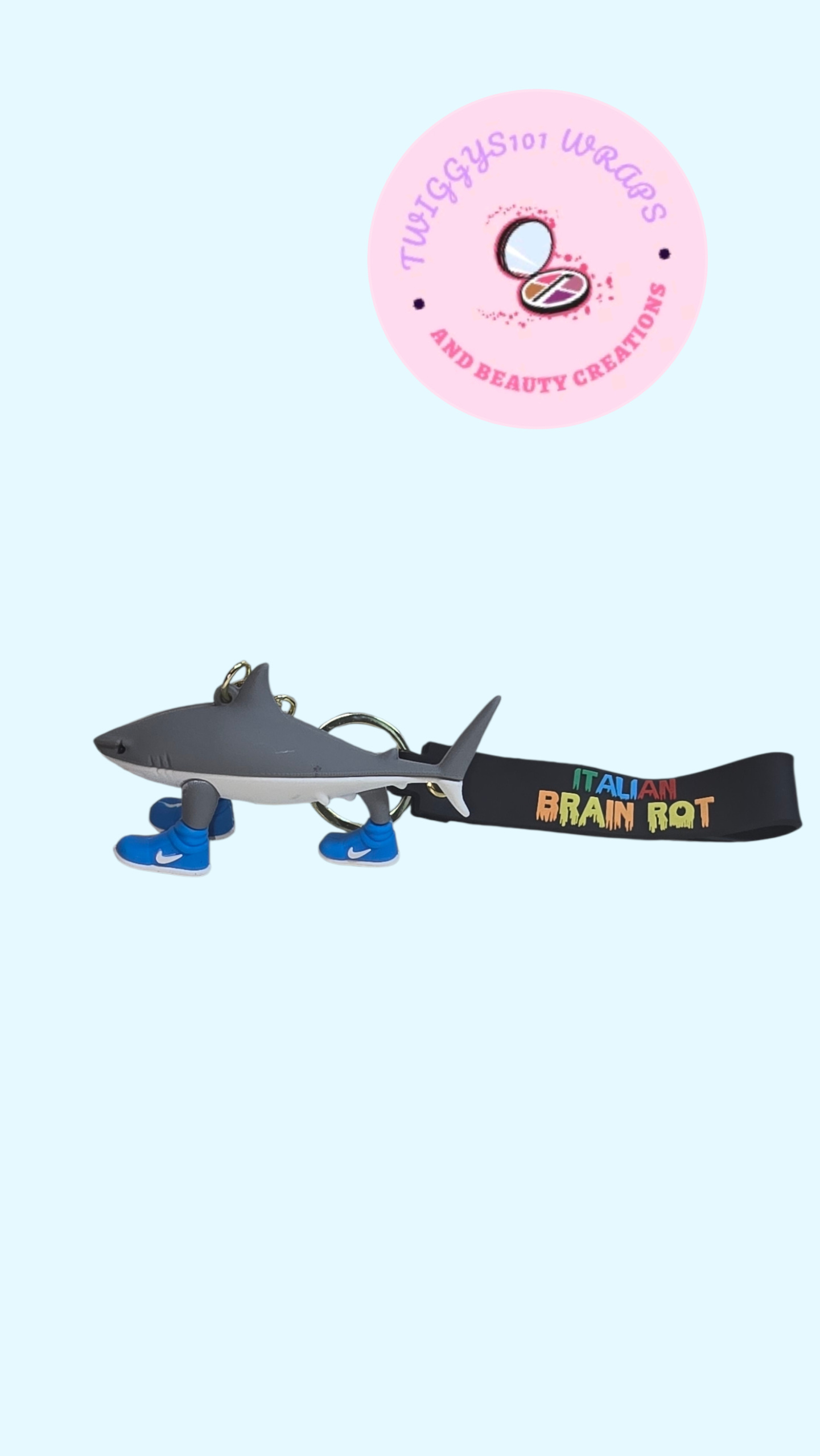 SHARK BRAIN ROT KEYCHAIN