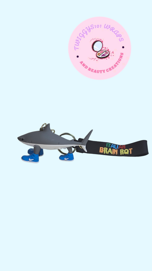SHARK BRAIN ROT KEYCHAIN
