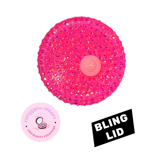 BRIGHT PINK BLING LID