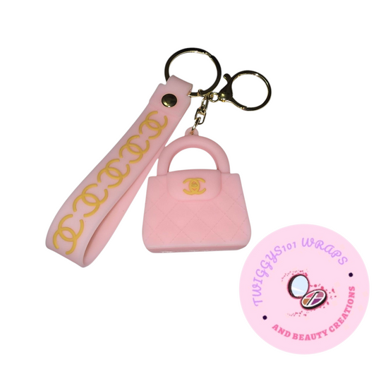 LIGHT PINK CC KEYCHAIN